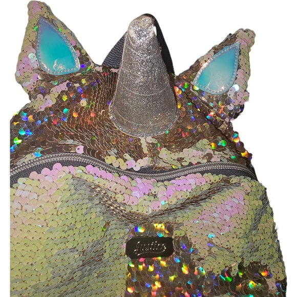 Justice | Flippy Sequin Unicorn Backpack | Size: 16½" x 12" x 6½" - Picture 8 of 15